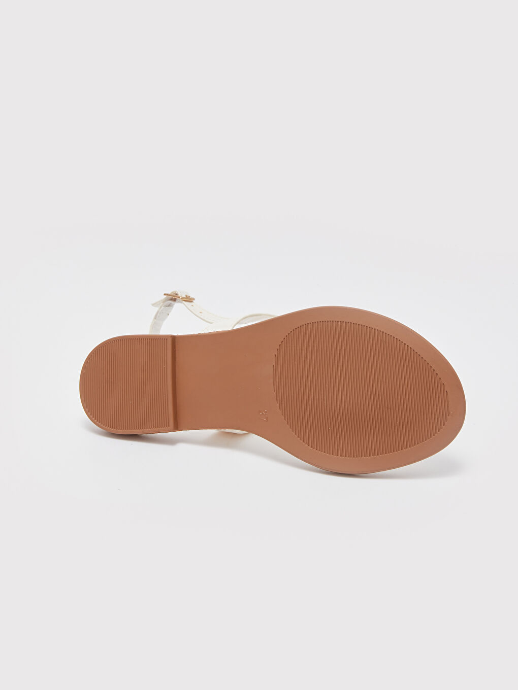 Bej Deri Görünümlü Kadın Sandalet-3