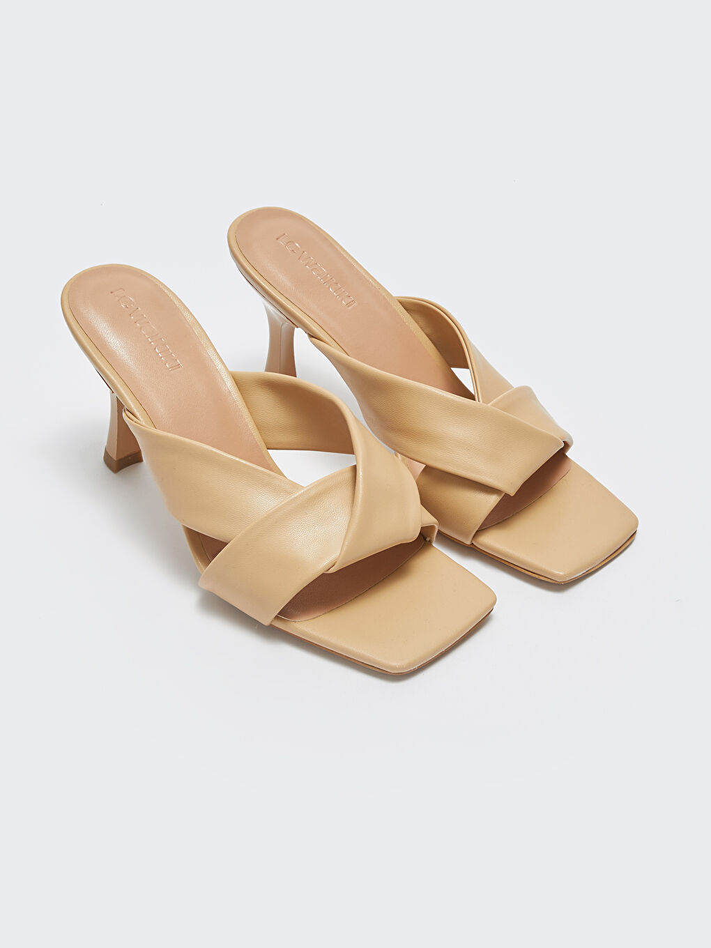 LCW STEPS Leather Look Cross Banded Women's Slippers -S3G232Z8-FF7