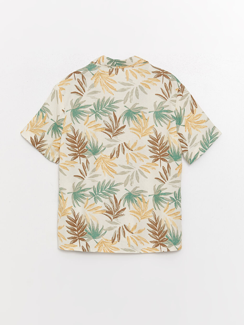 Ekru Desenli Kısa Kollu Erkek Bebek Gömlek-1