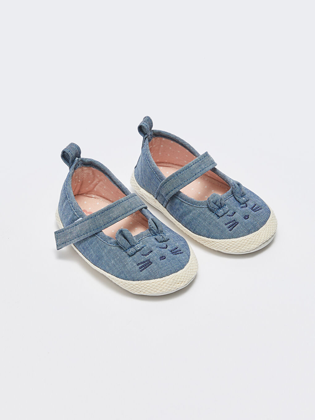 LCW STEPS Cat Embroidered Velcro Closure Baby Girl First Step Shoes -S3G235Z1-869