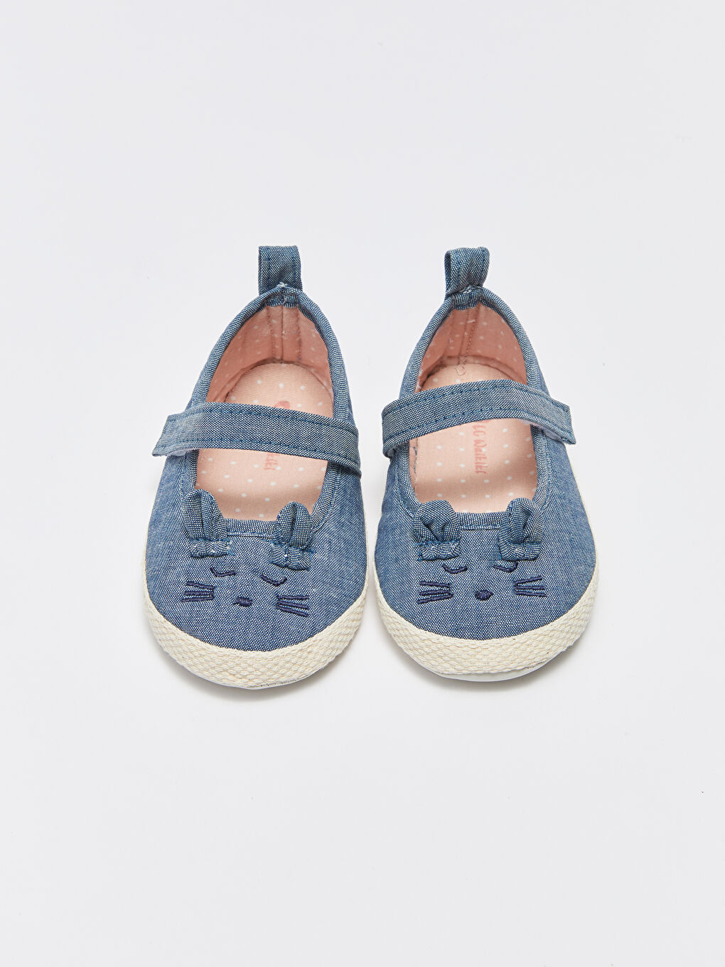 LCW STEPS Cat Embroidered Velcro Closure Baby Girl First Step Shoes -S3G235Z1-869