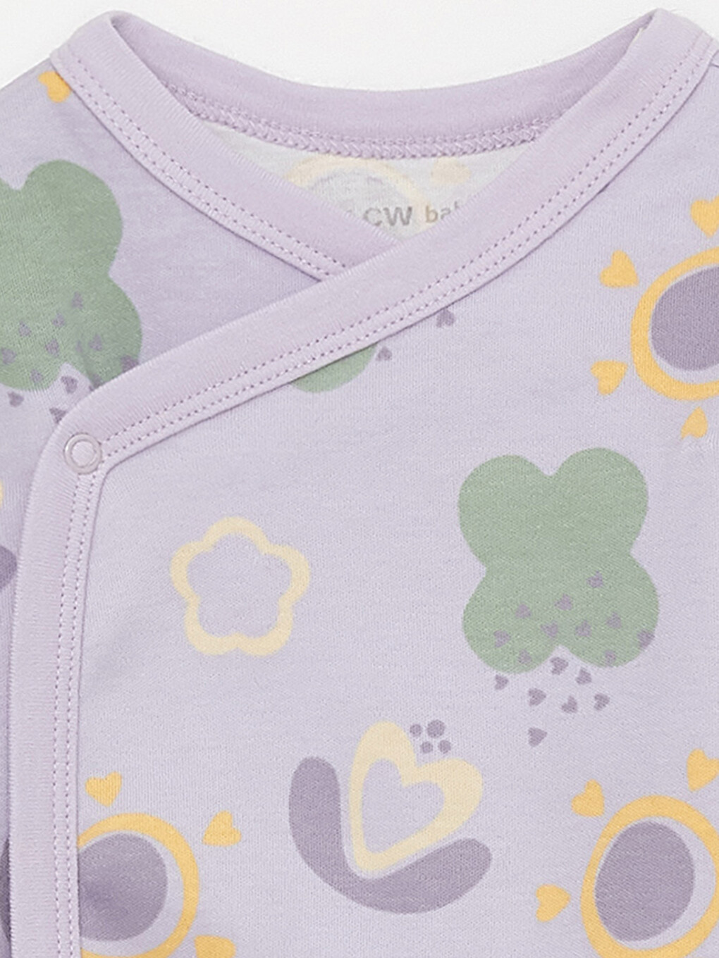 Envelope Collar Printed Baby Girls' Snap-Button Bodysuit-2