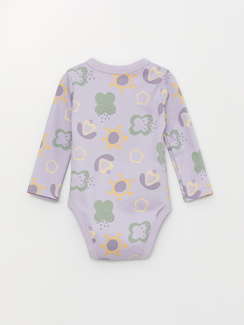 Envelope Collar Printed Baby Girls' Snap-Button Bodysuit-1
