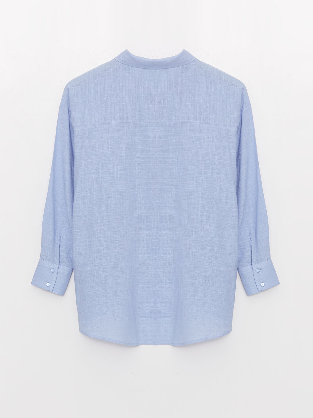Straight Long Sleeve Oversize Linen Look Women's Shirt-6
