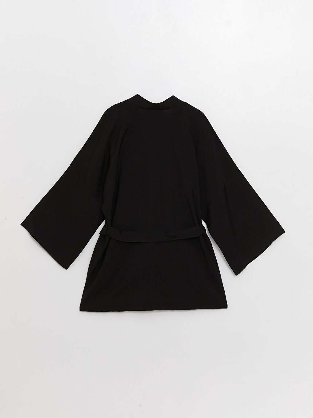 LCW Vision Siyah Şal Yaka Düz Oversize Kadın Kimono - 1