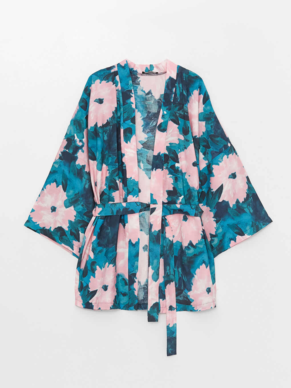 Shawl Collar Patterned Oversize Women's Kimono -S3G273Z8-LT4
