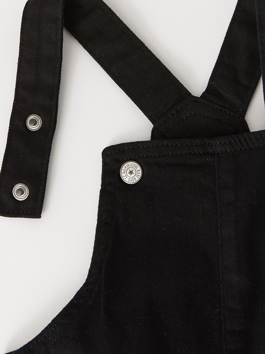 Square Neck Basic Baby Boy Jean Bib and Brace-2