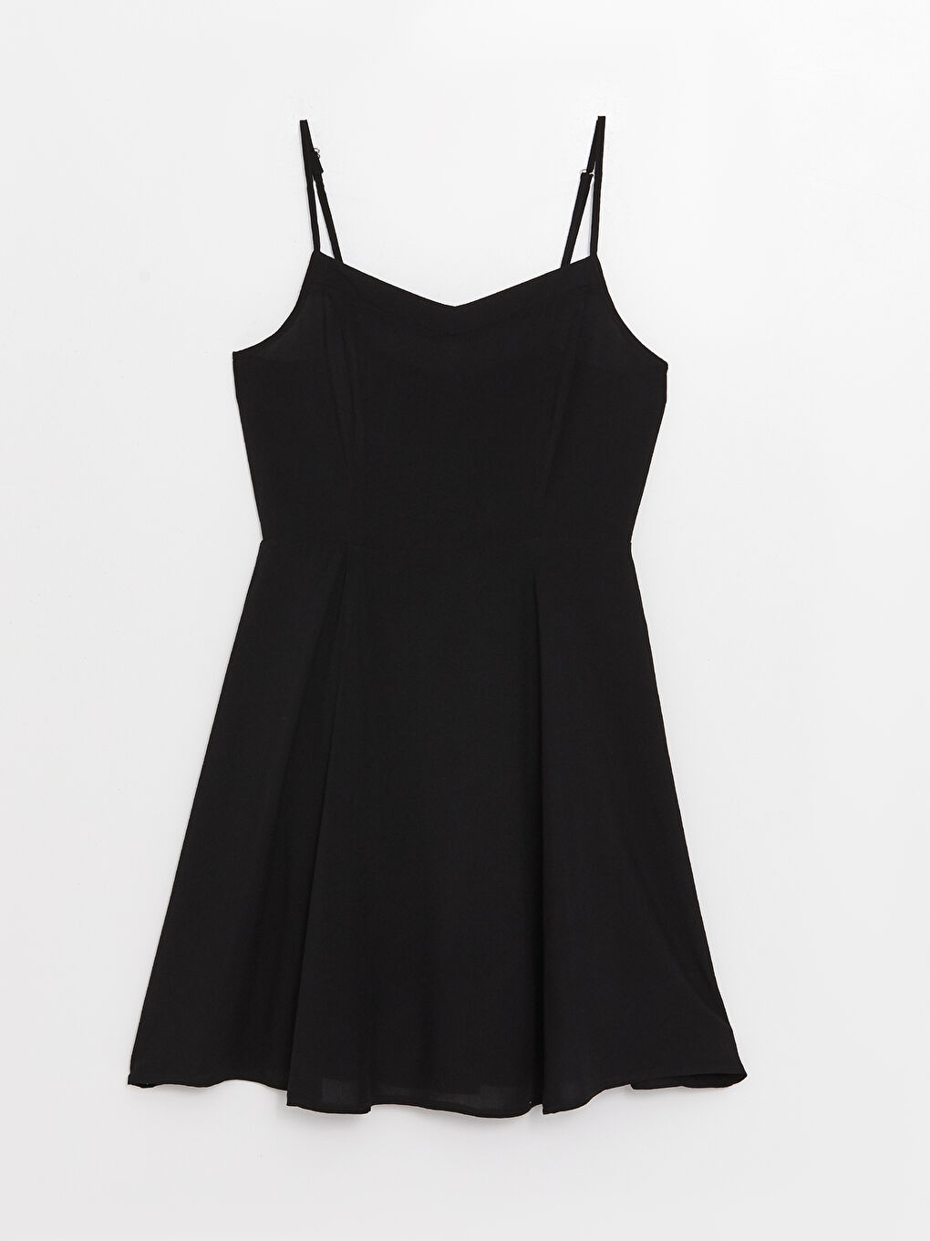 فستان للسيدات سادة بحمّالات بياقة على شكل قلب-4