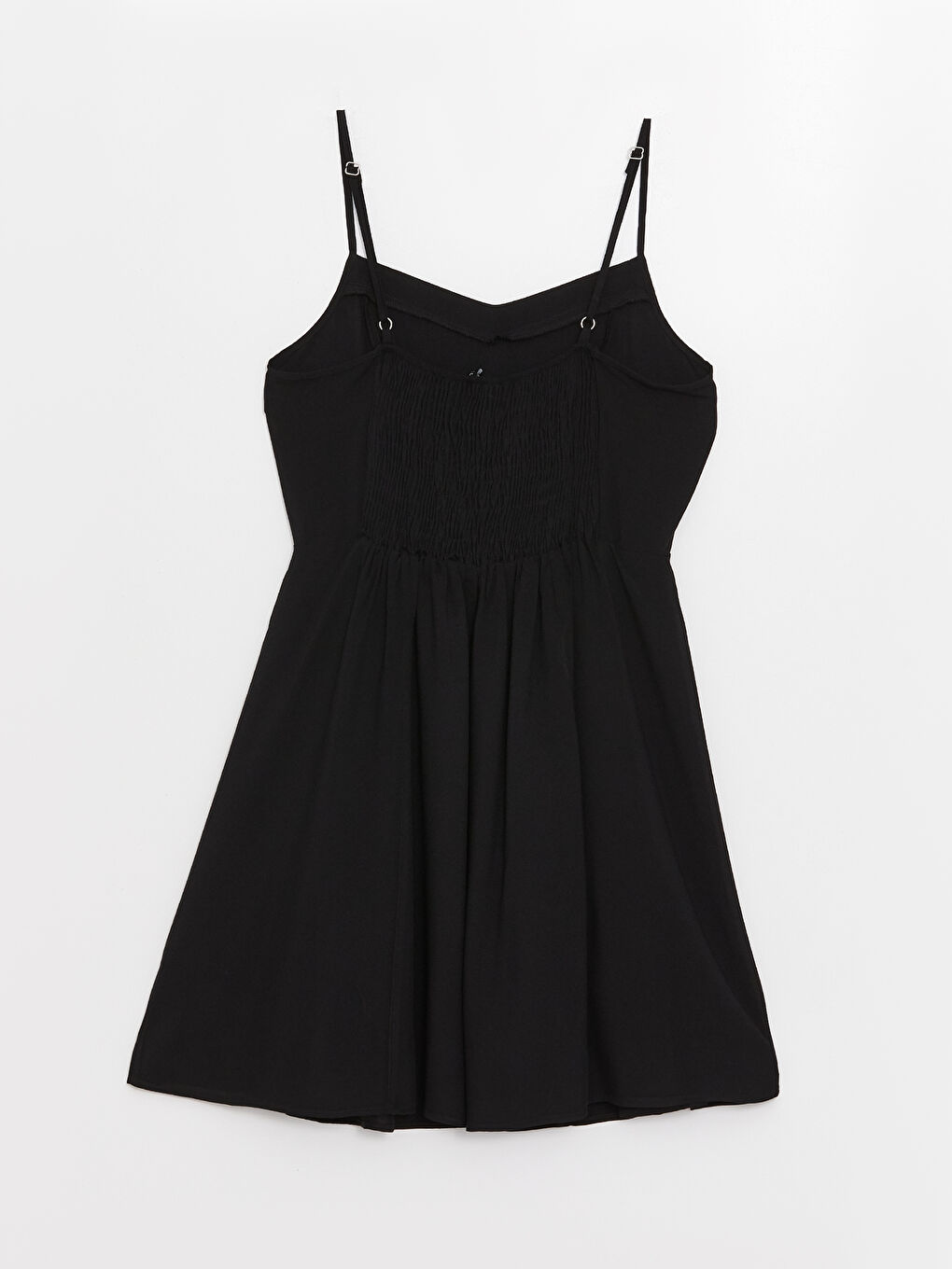 فستان للسيدات سادة بحمّالات بياقة على شكل قلب-5