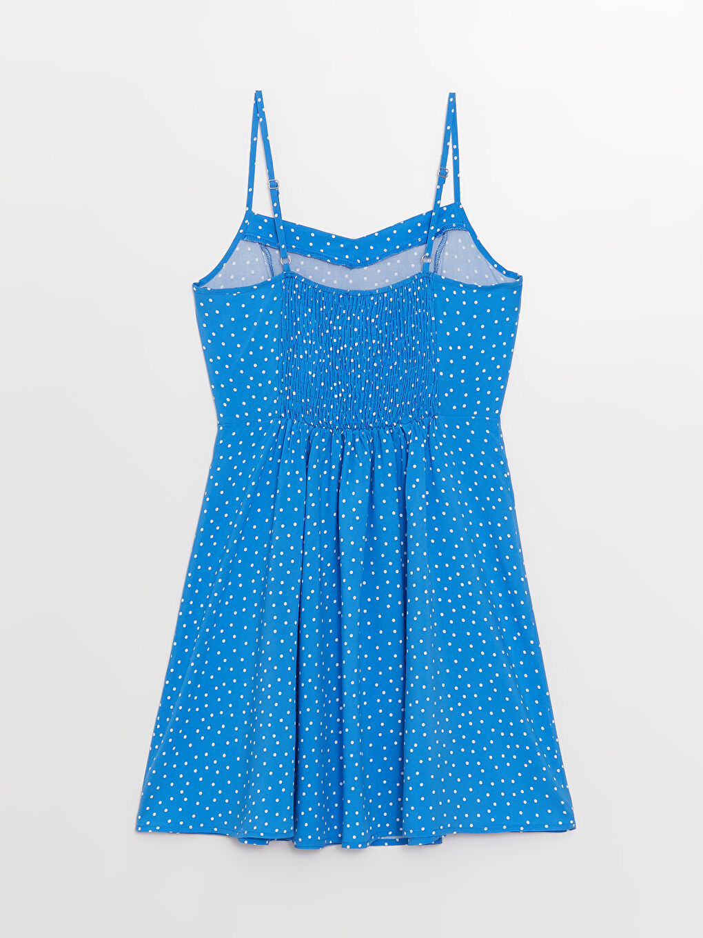 فستان نسائي بحمّالات وياقة على شكل قلب بنقشة البولكا دوت-6