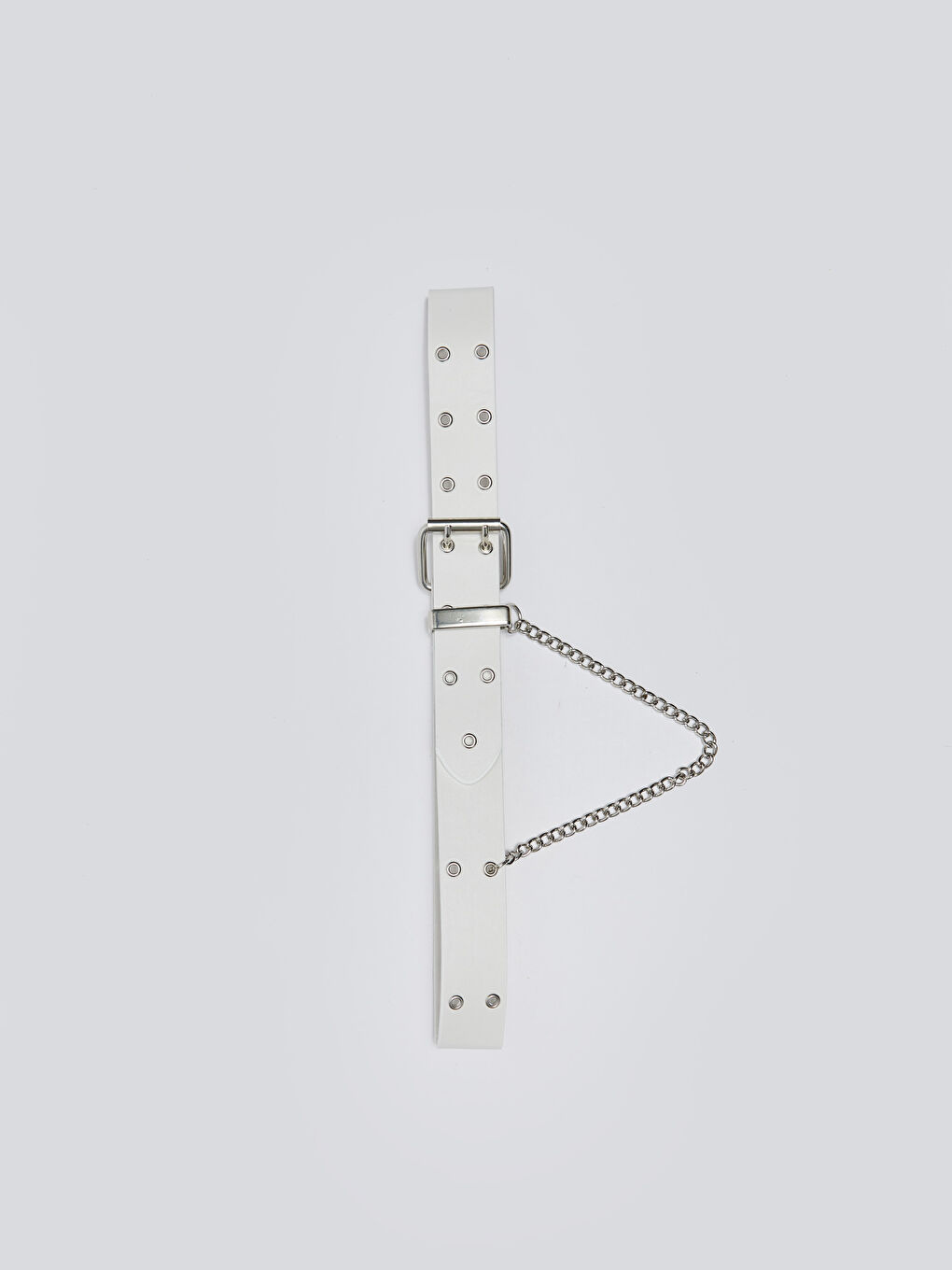 ხელოვნური ტყავის ჯაჭვის დეტალებით ქალებისთვის ქამარი-1