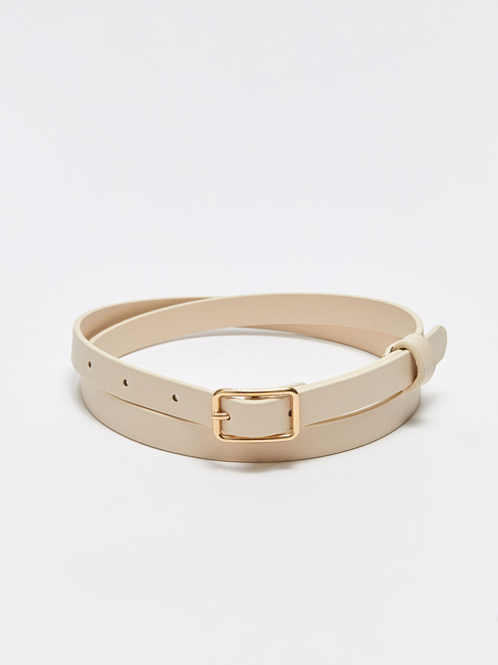 Siyah Deri Görünümlü Kadın İnce Kemer 3'lü-2