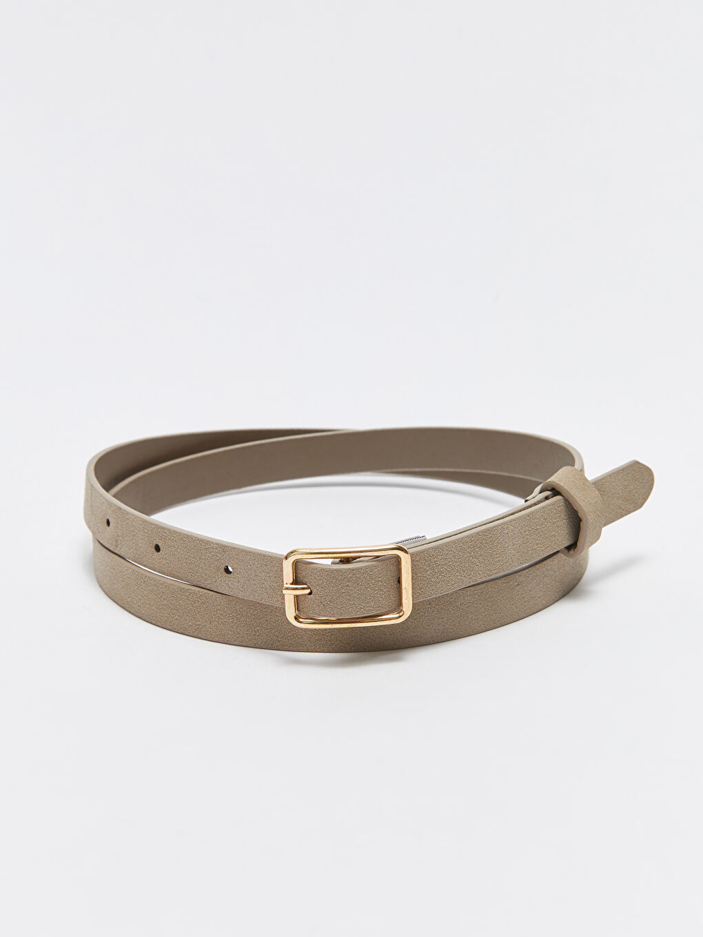 Siyah Deri Görünümlü Kadın İnce Kemer 3'lü-3