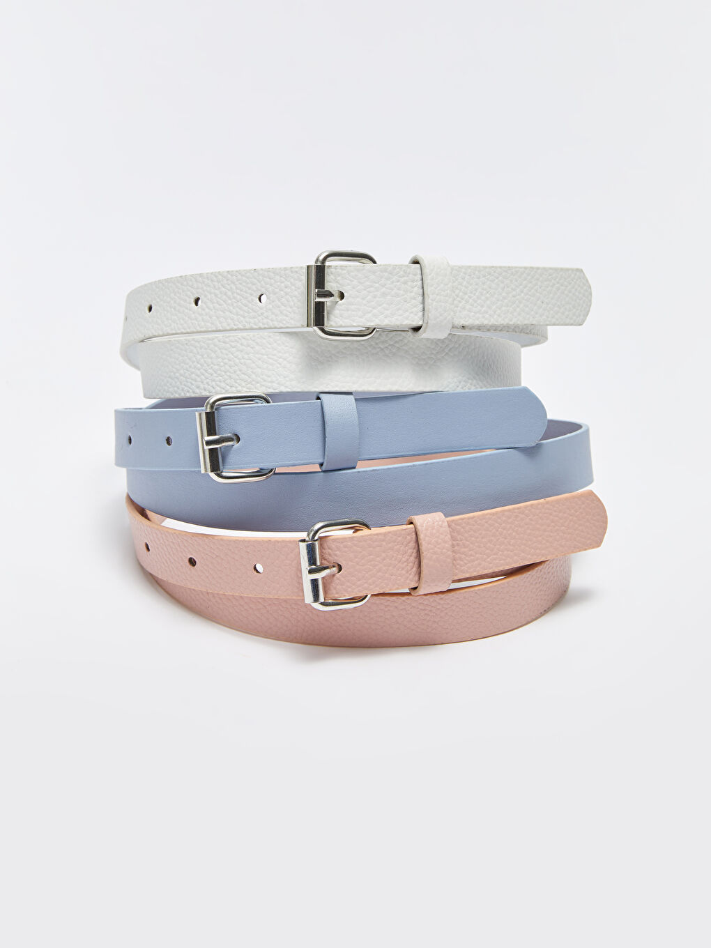 LCW ACCESSORIES Lot de 3 Ceintures Slim en Similicuir pour Femmes