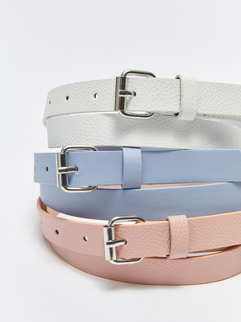 LCW ACCESSORIES Lot de 3 Ceintures Slim en Similicuir pour Femmes-3