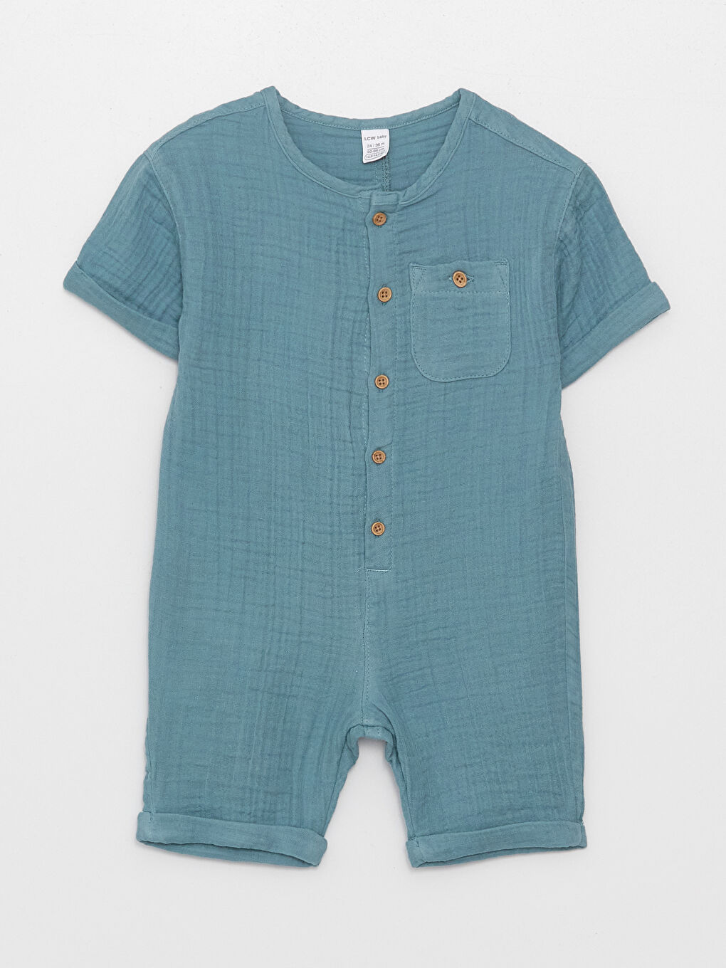 Mavi Bisiklet Yaka Kısa Kollu Basic Erkek Bebek Salopet