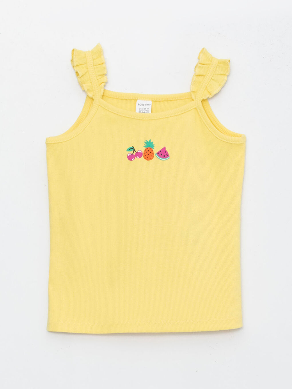 Crew Neck Printed Baby Girls' Tank Top