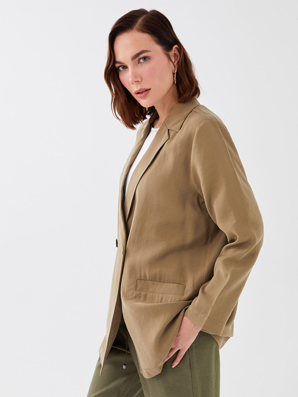 LCWAIKIKI Classic Plain Long Sleeve Women's Jacket -S3G323Z8-SAN