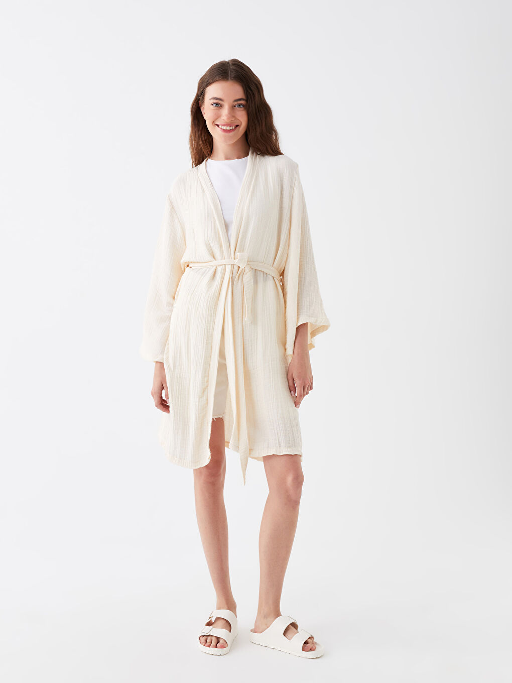Shawl Collar Women's Kimono -S3G341Z8-FT0