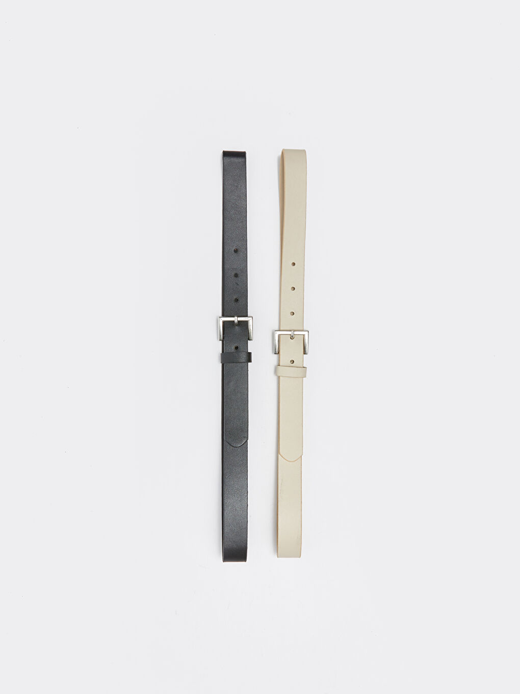 LCW ACCESSORIES Leather Look Womens Slim Belt 2-Pack -S3G354Z8-CR8