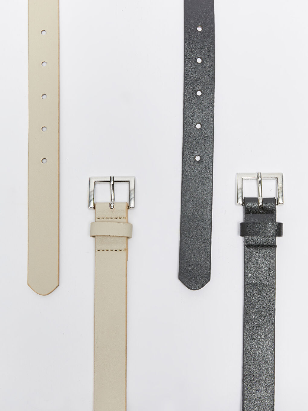 LCW ACCESSORIES Leather Look Womens Slim Belt 2-Pack -S3G354Z8-CR8