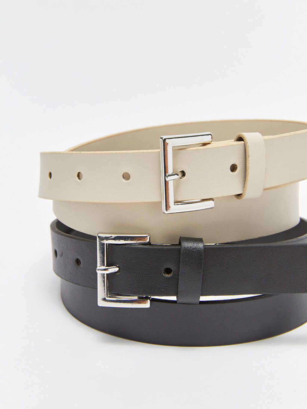 LCW ACCESSORIES Leather Look Womens Slim Belt 2-Pack -S3G354Z8-CR8