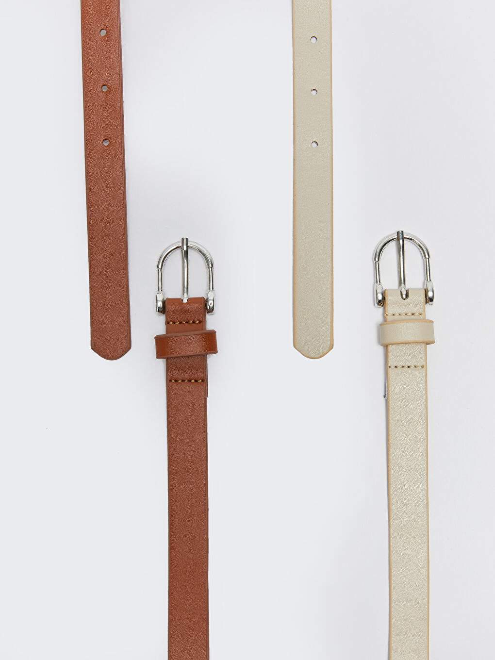 Leather Look Womens Slim Belt 2-Pack -S3G355Z8-E5N