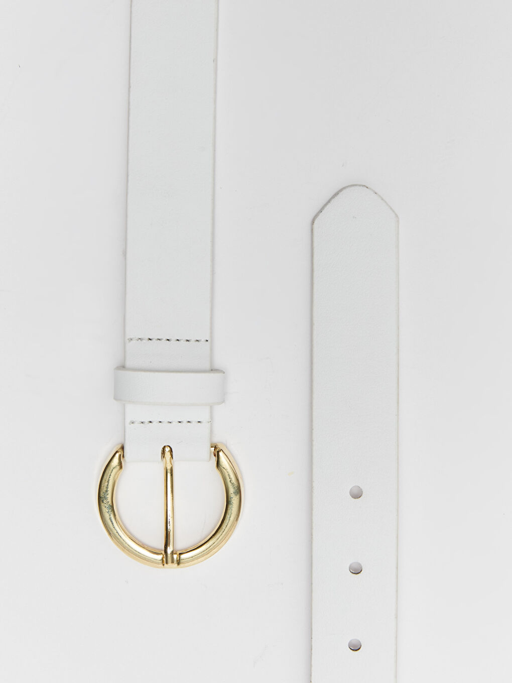 Beyaz Deri Görünümlü Kadın Kemer-2