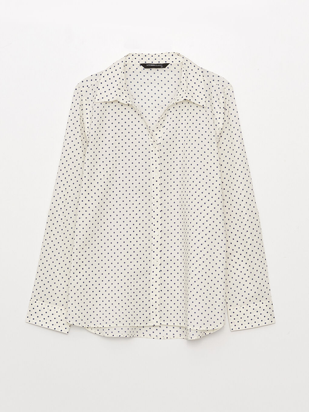 LCWAIKIKI Classic Polka Dot Long Sleeve Voile Women's Shirt -S3G360Z8-LS3