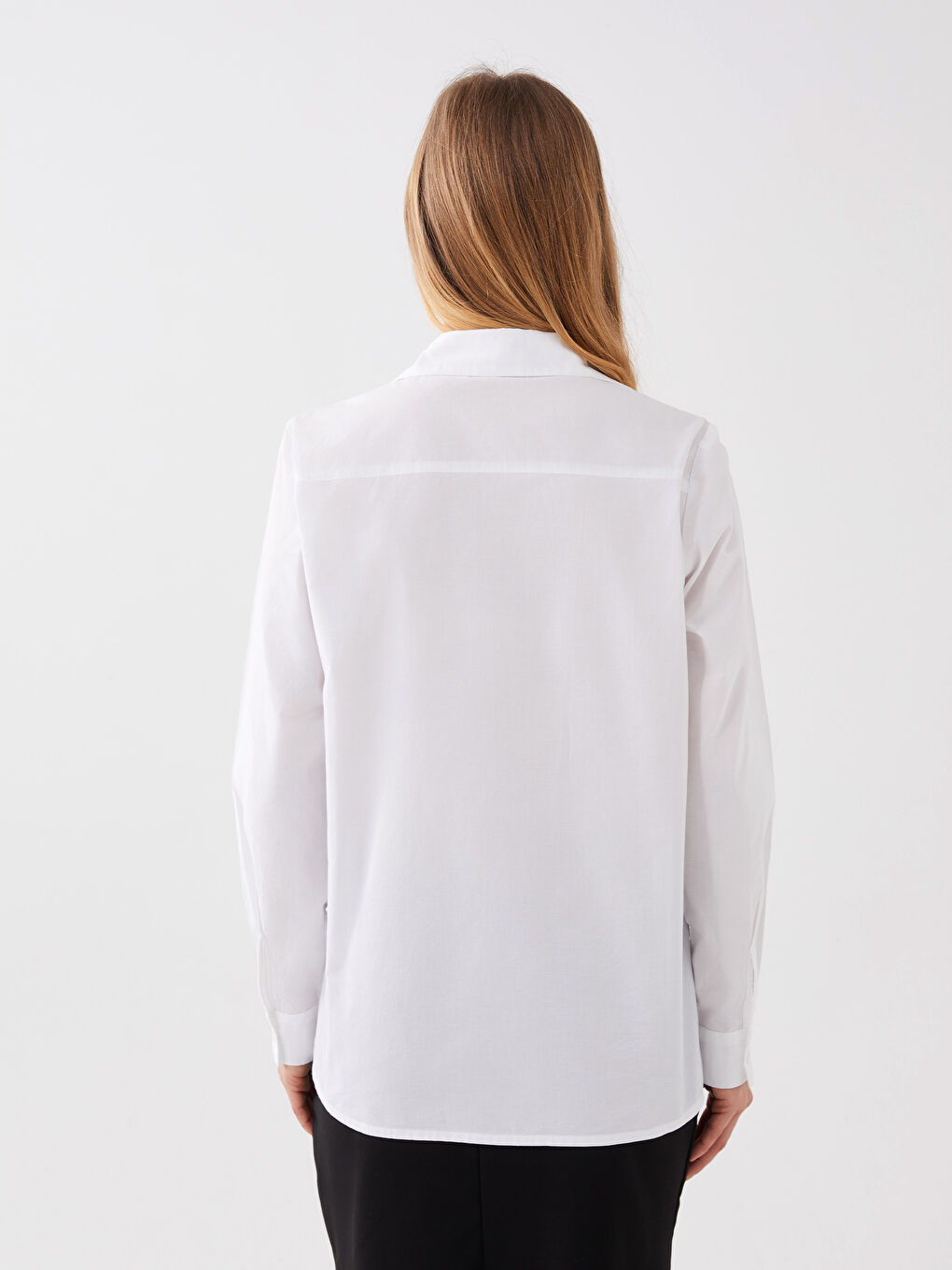 LCWAIKIKI Classic Self Patterned Long Sleeve Broderie Women's Shirt -S3G362Z8-KE8