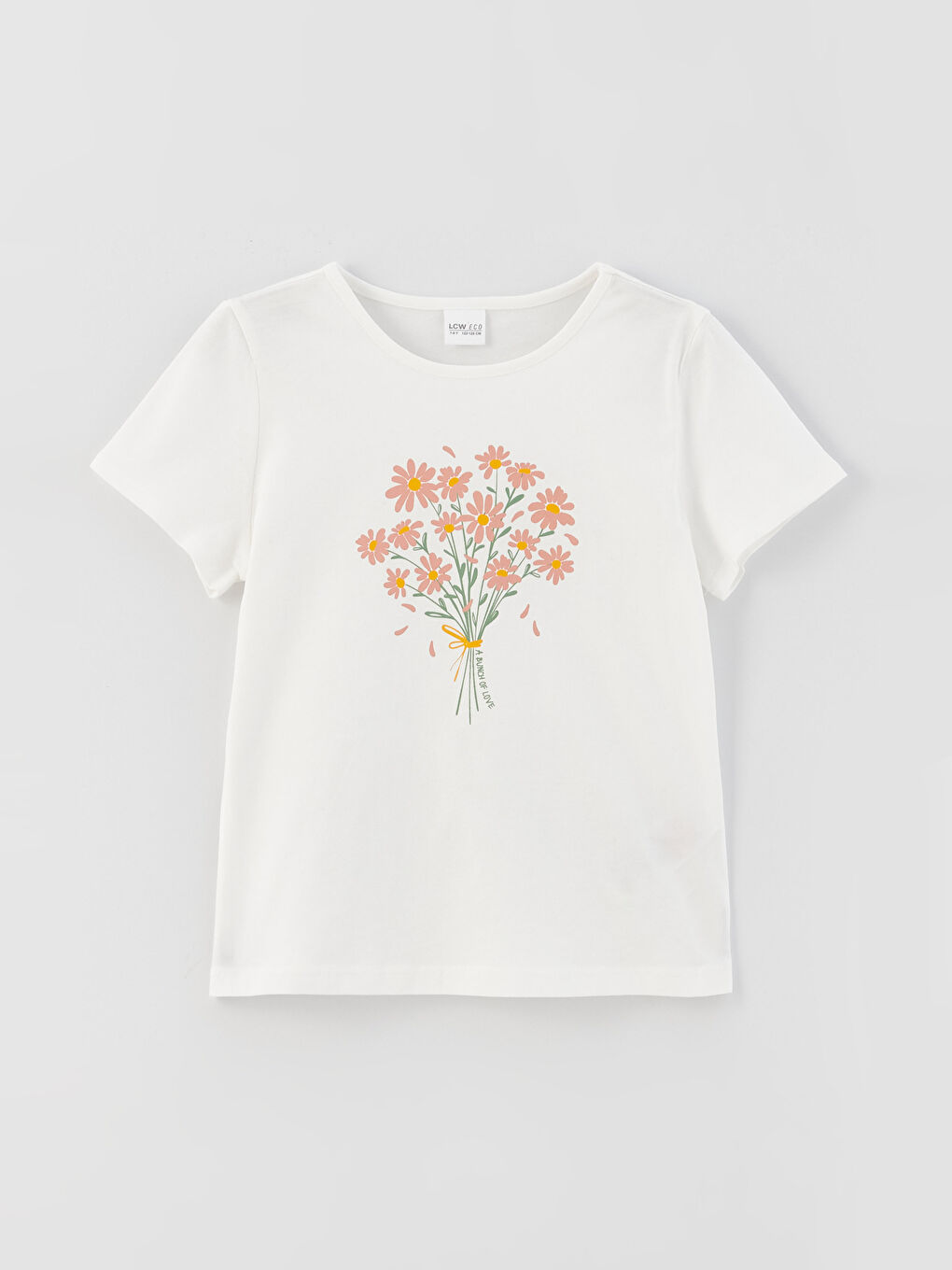 Crew Neck Printed Short Sleeve Girls' T-Shirt and Shorts-1