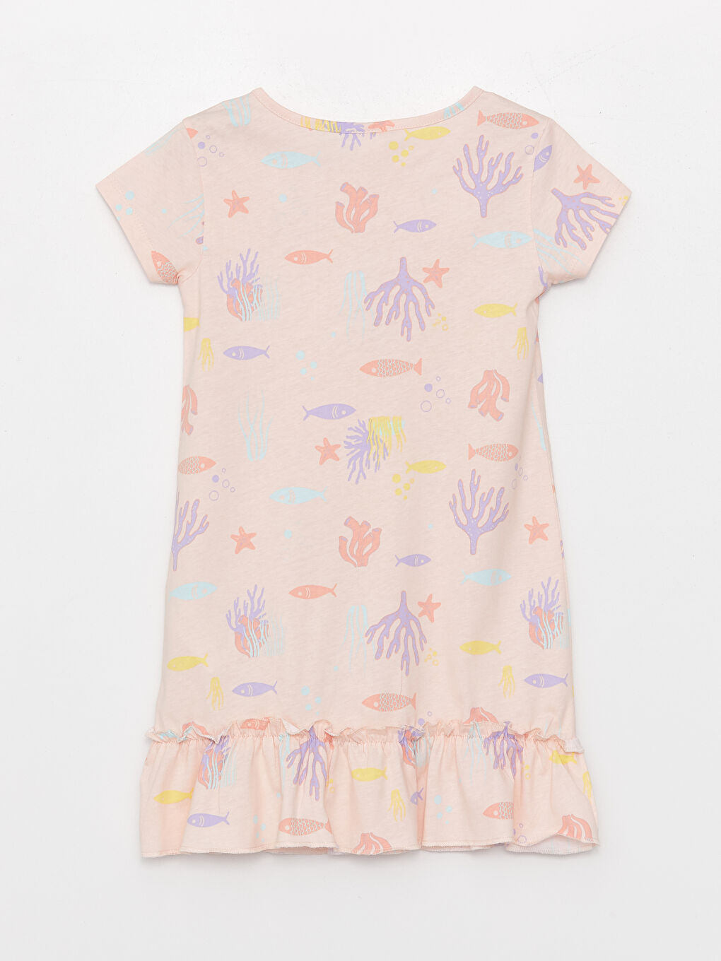 Crew Neck Printed Girls' Nightgown-1