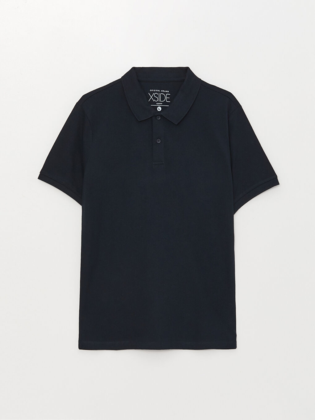 Lacivert Polo Yaka Kısa Kollu Penye Erkek Tişört-5