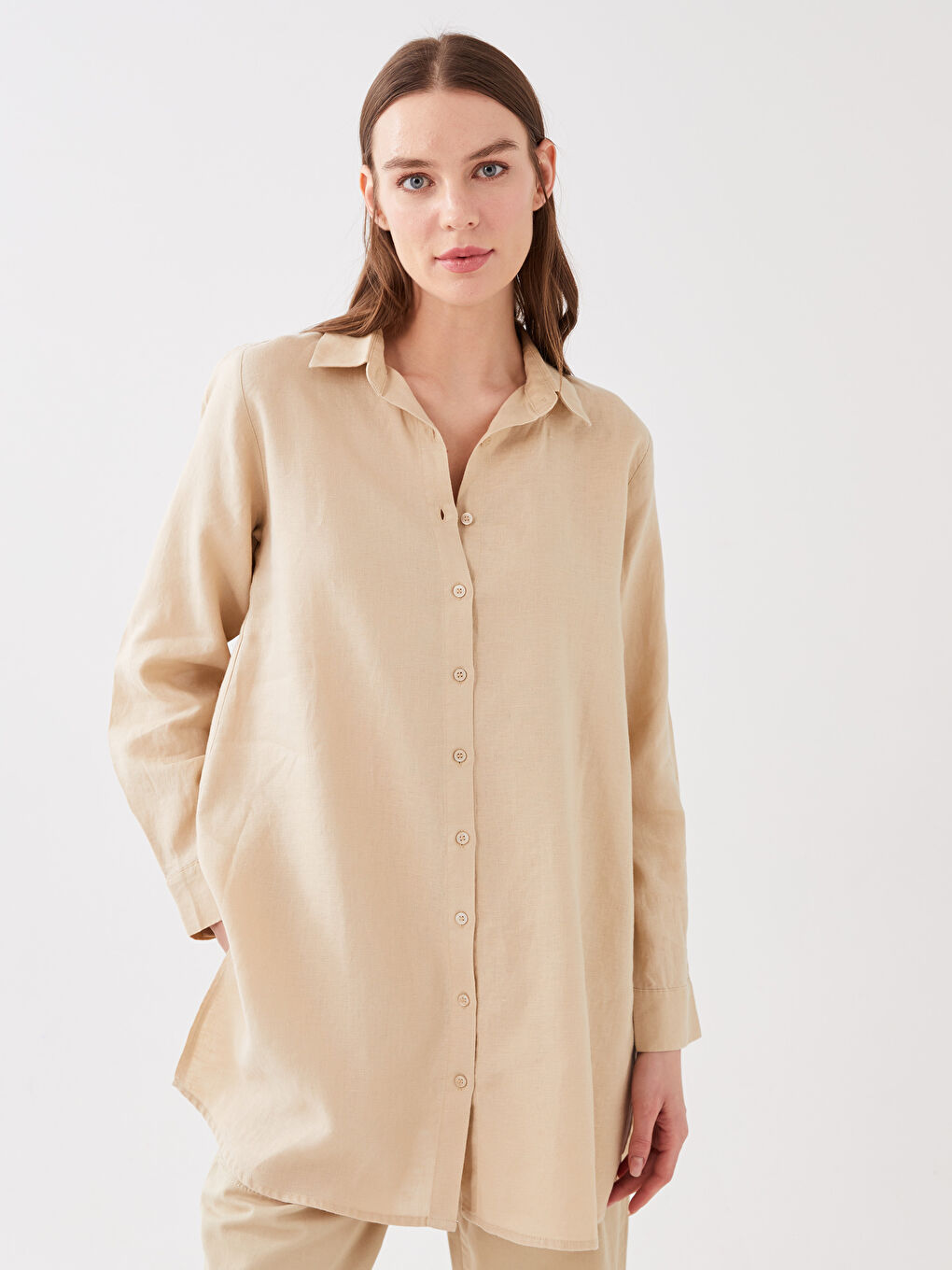 100% Linen Women's Shirt Tunic-1
