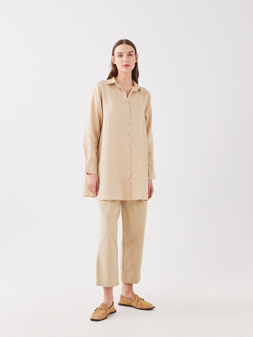 100% Linen Women's Shirt Tunic-2