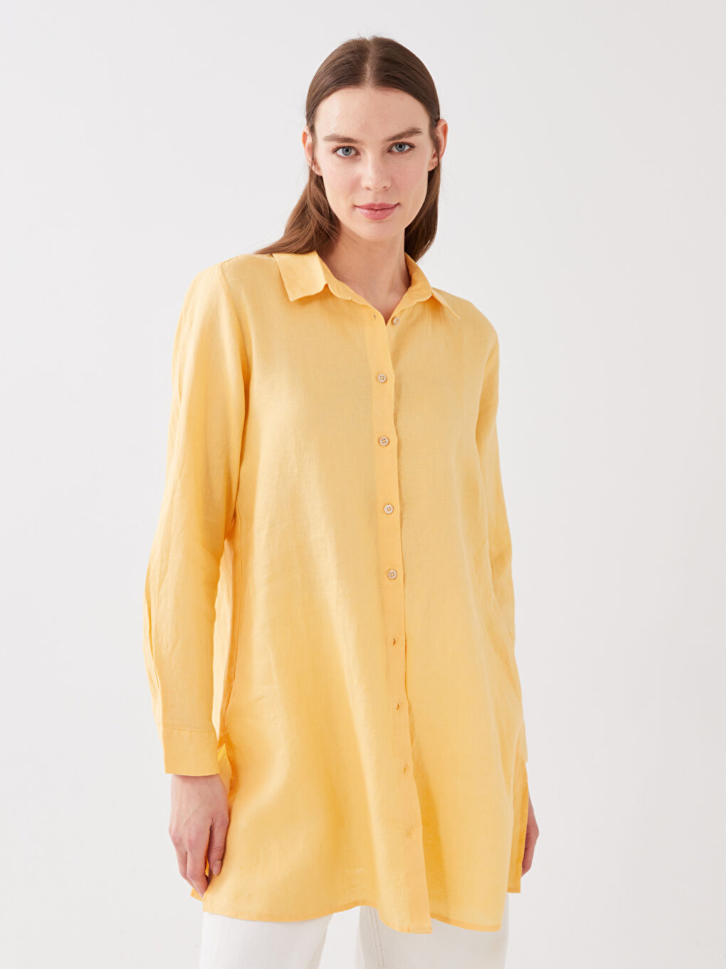 әйелдерге арналған 100% зығыр матадан тігілген жейде туника-1