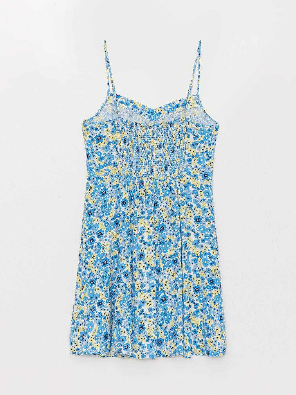 فستان للسيدات بِحَمّالات بنقشة مُزهر وياقة على شكل قلب-6