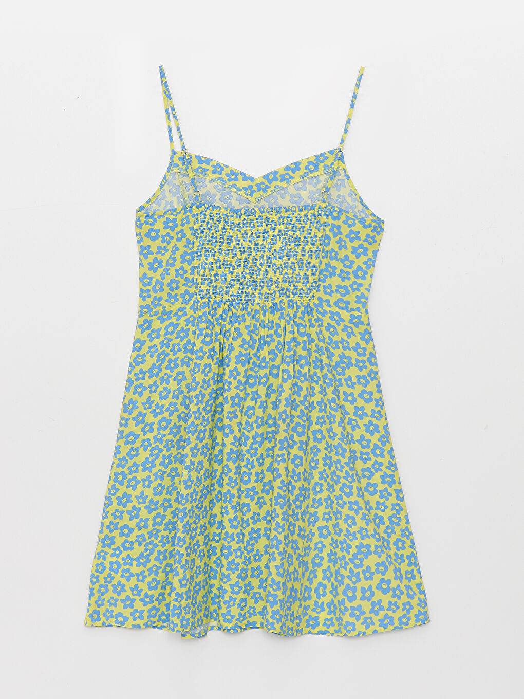 فستان للسيدات بِحَمّالات بنقشة مُزهر وياقة على شكل قلب-6