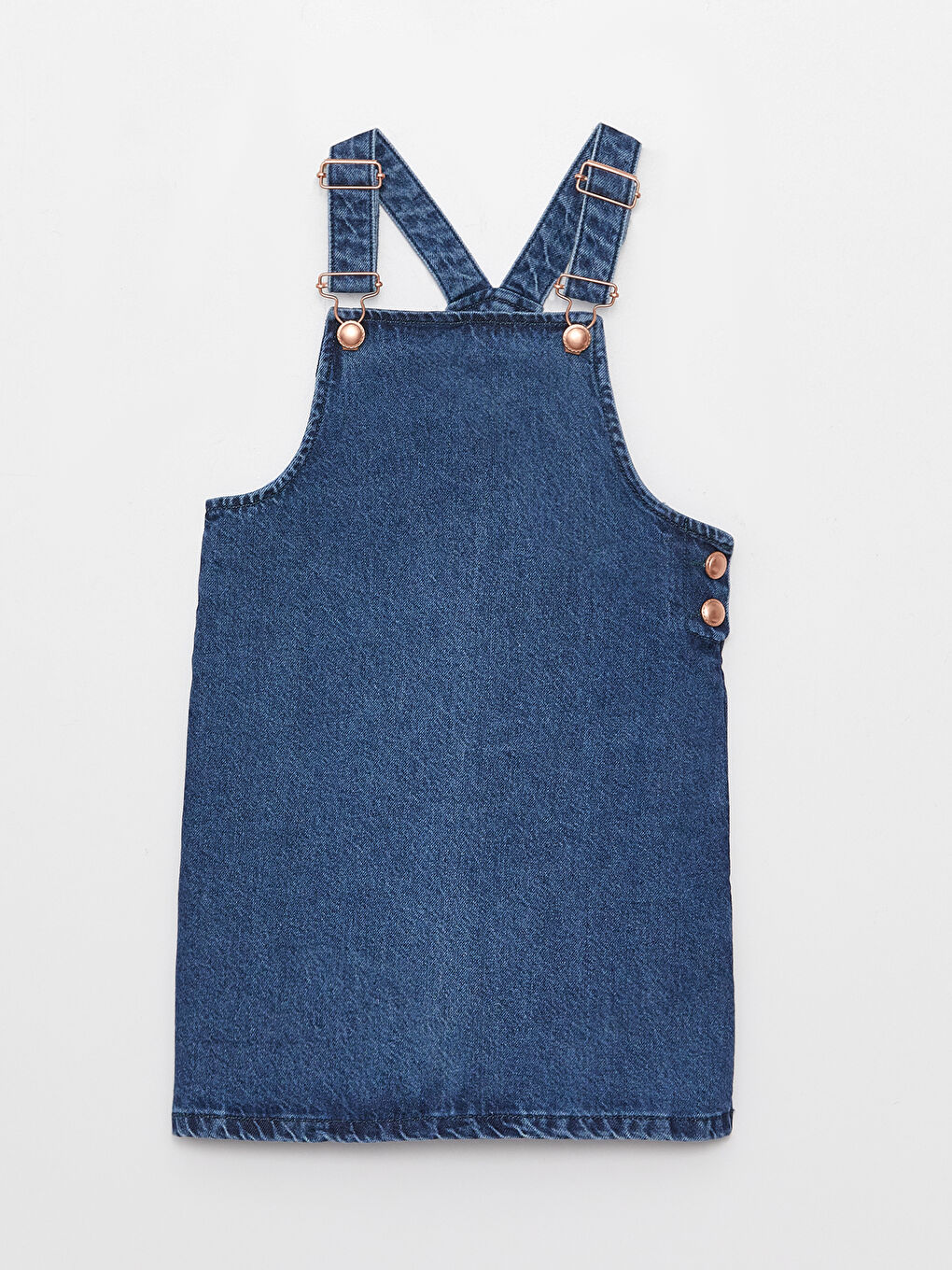 LCW ECO Square Neck Basic Strappy Girl Jean Bib and Brace Dress -S3G424Z4-507