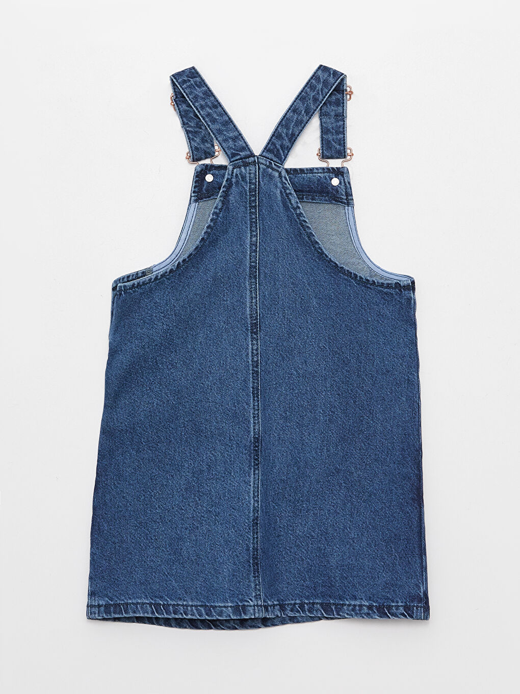 LCW ECO Square Neck Basic Strappy Girl Jean Bib and Brace Dress -S3G424Z4-507