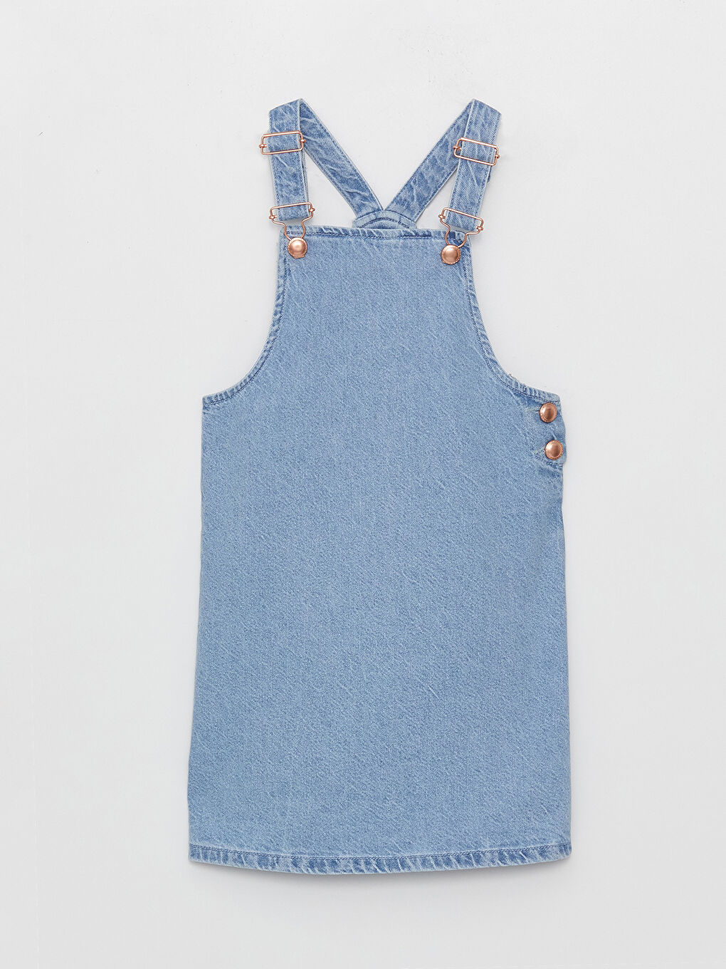 LCW ECO Square Neck Basic Strappy Girl Jean Bib and Brace Dress -S3G424Z4-311