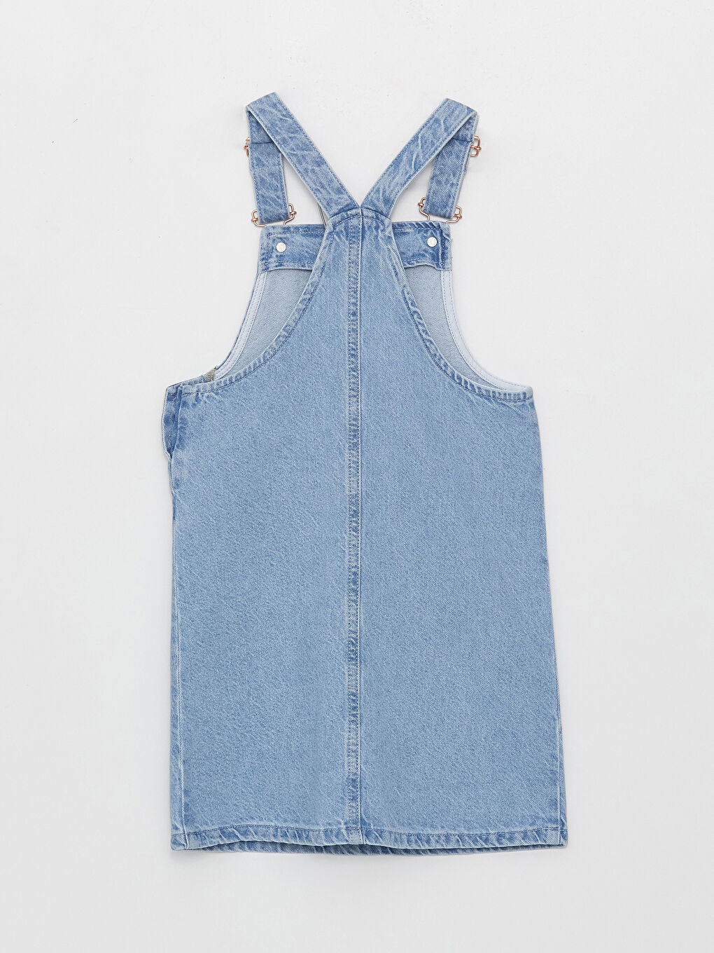 LCW ECO Square Neck Basic Strappy Girl Jean Bib and Brace Dress -S3G424Z4-311