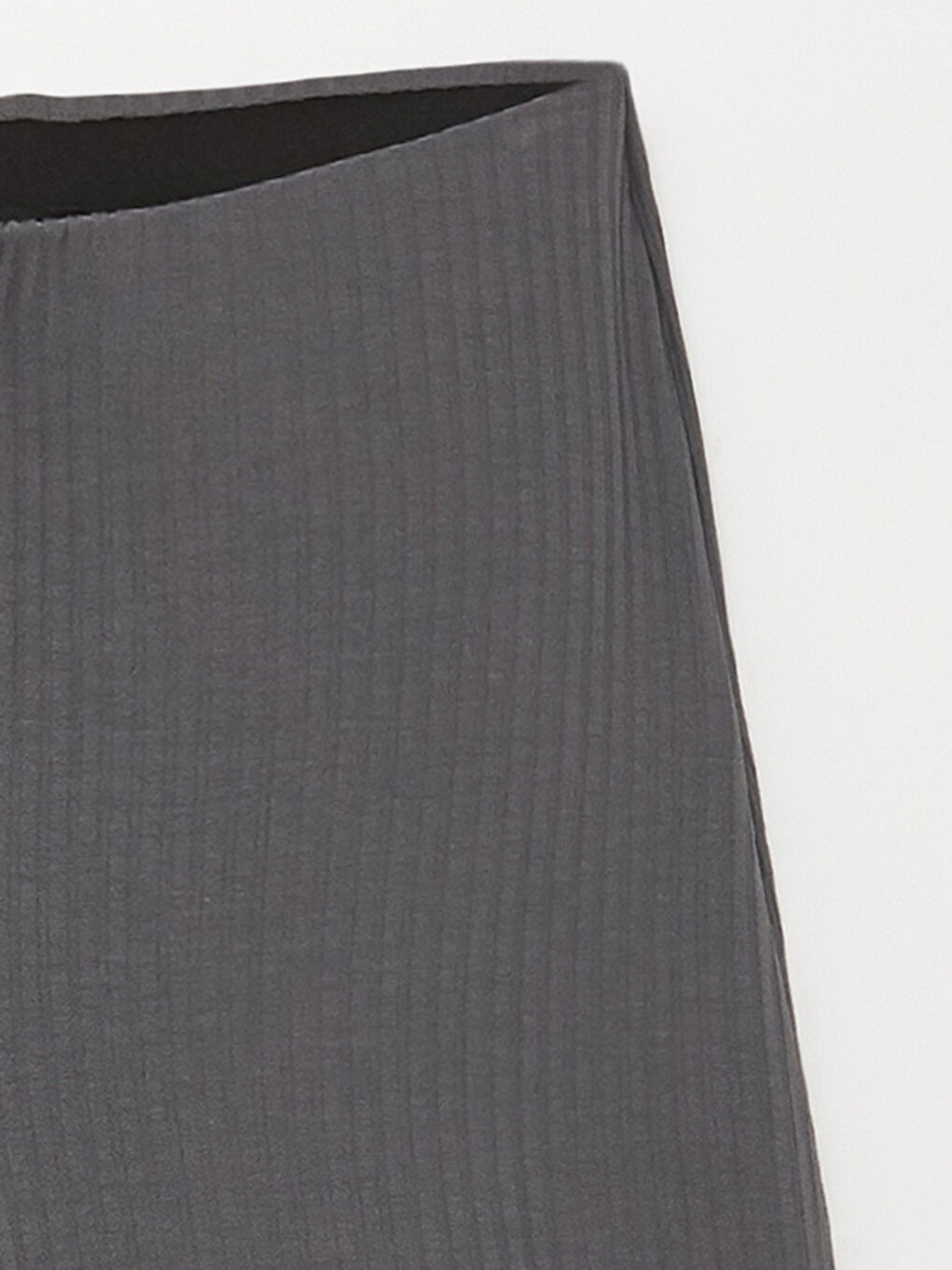 Antrasit Kadın Standart Fit Düz Kapri-7