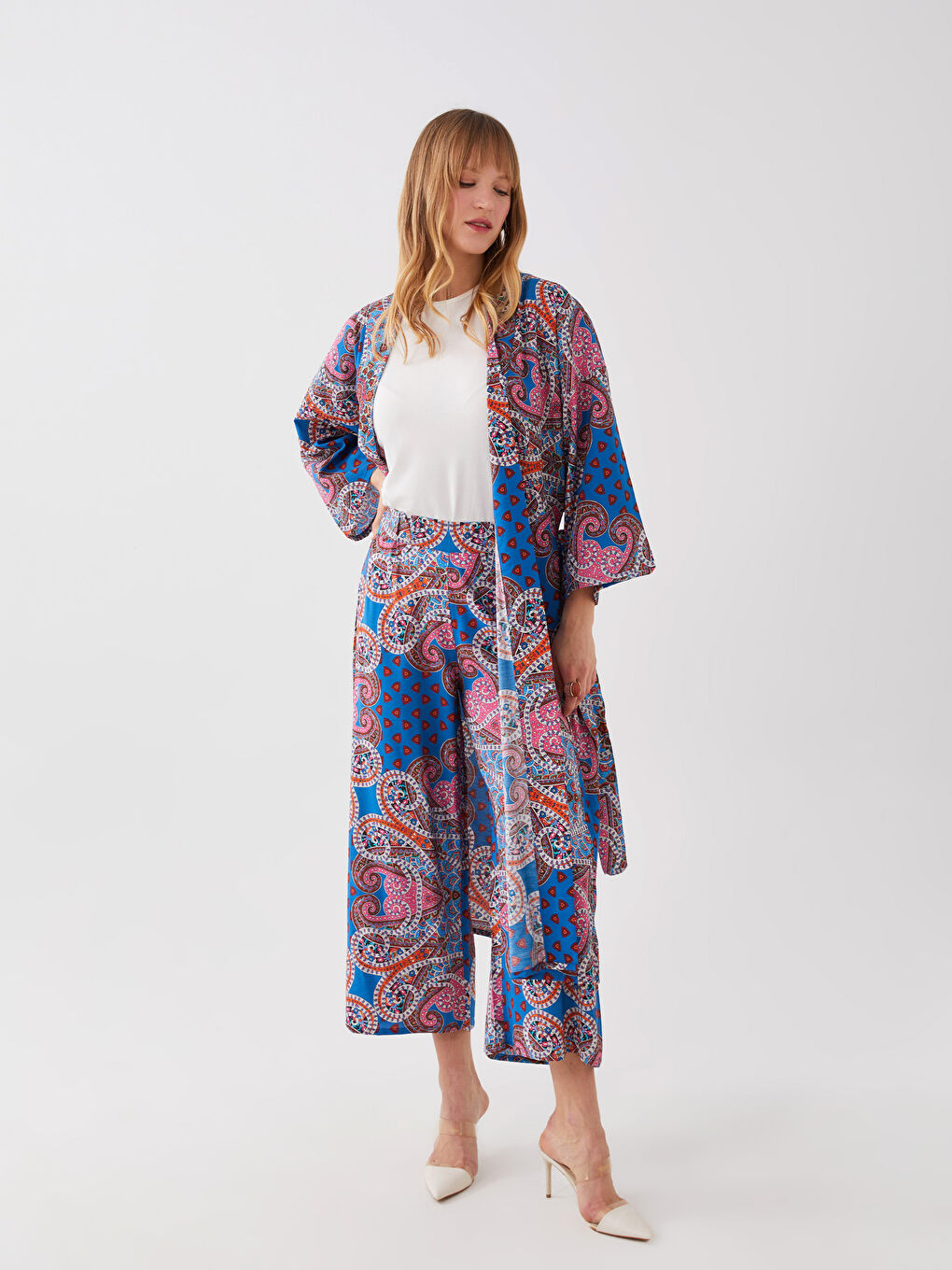 LCWAIKIKI Classic Gemusterte Palazzo-Hose mit elastischem Bund für Damen -S3G473Z8-LQQ