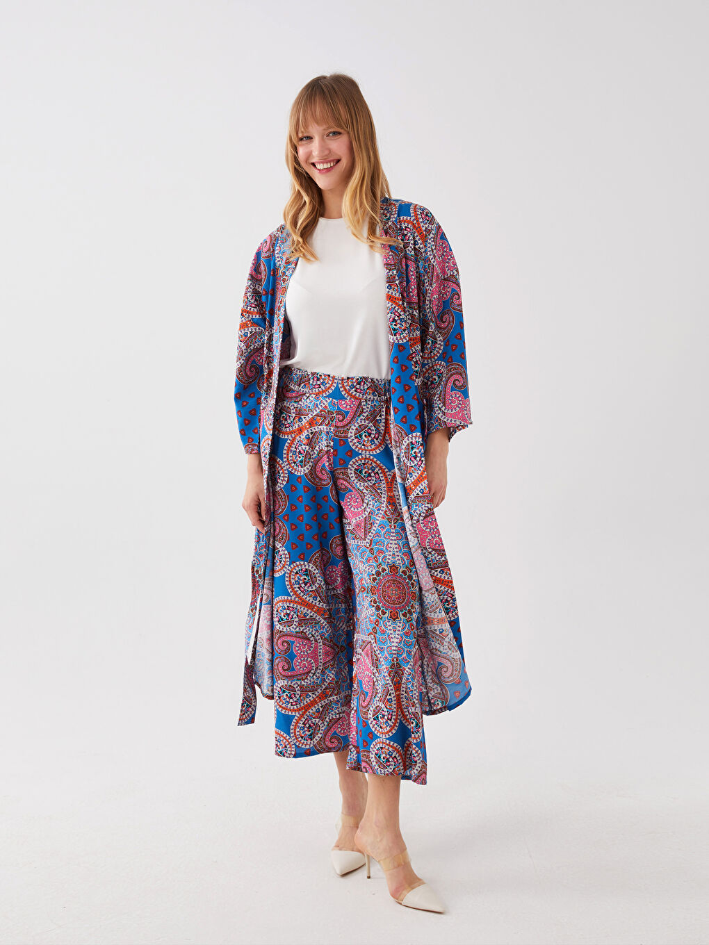 LCWAIKIKI Classic Gemusterte Palazzo-Hose mit elastischem Bund für Damen -S3G473Z8-LQQ
