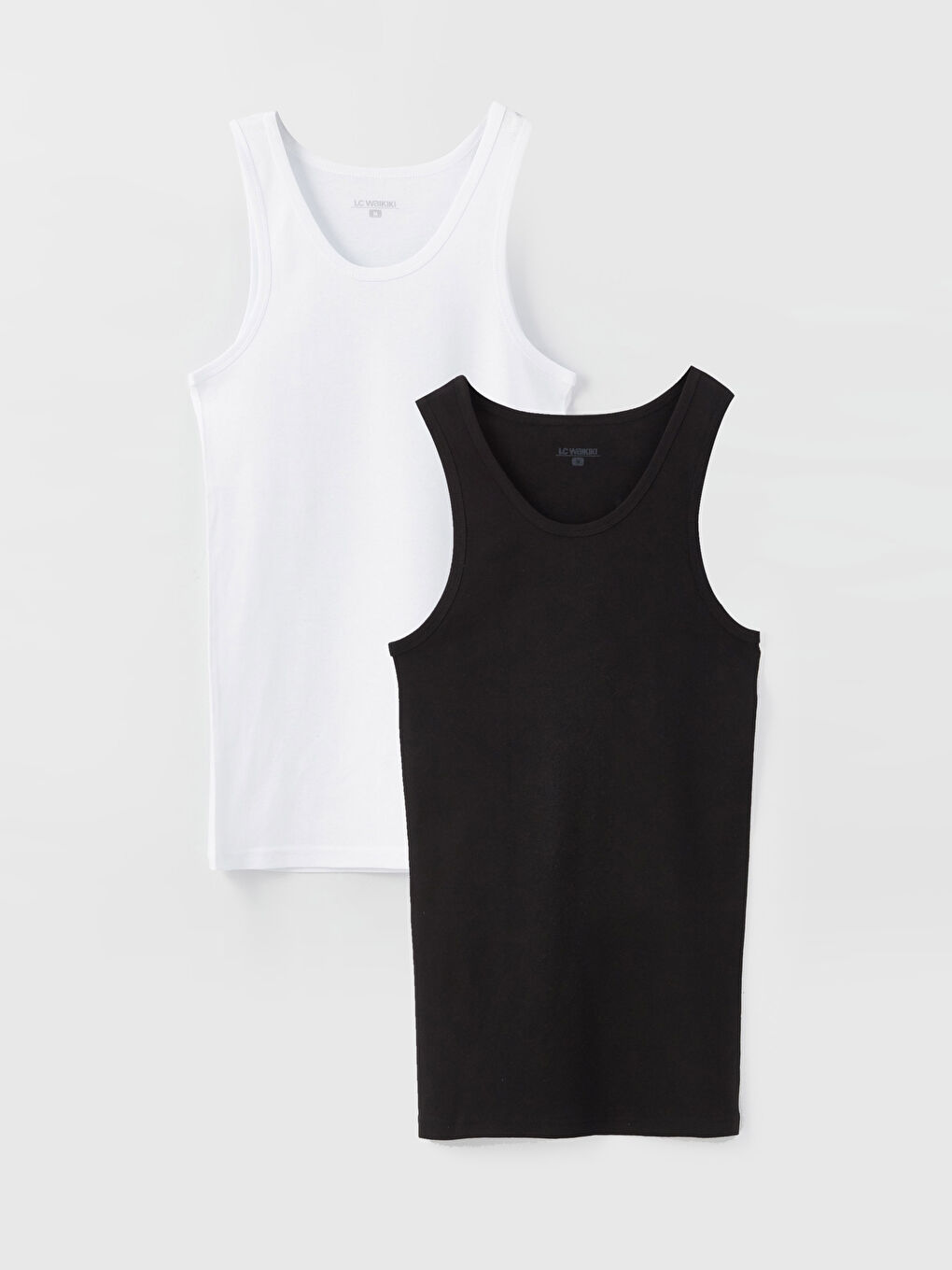 Siyah U Yaka Penye Erkek Atlet 2'li