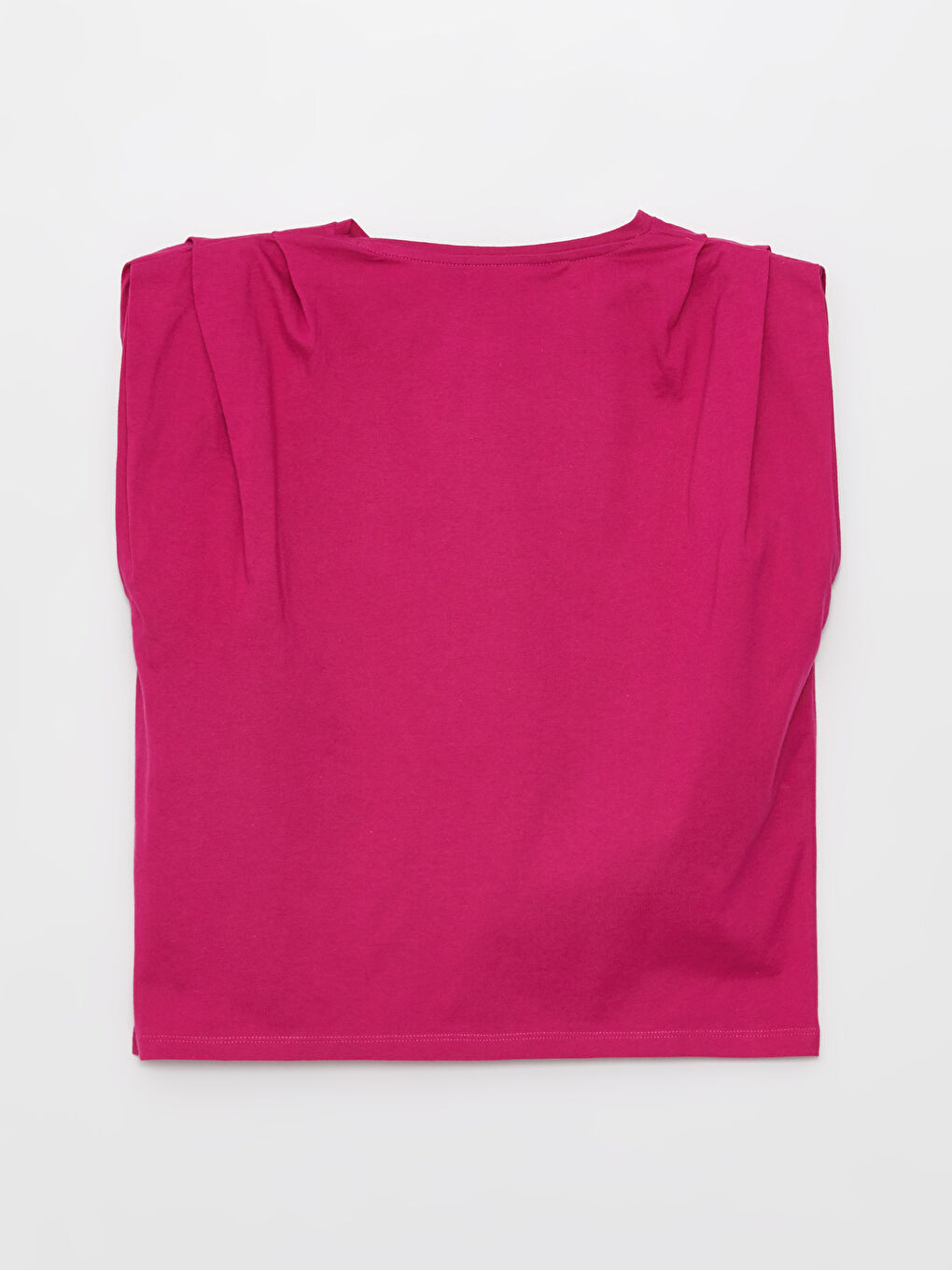 Fuşya Kadın Bisiklet Yaka Düz Atlet-6