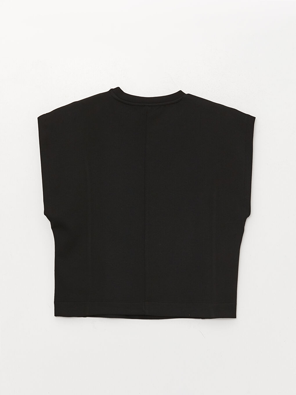 Haut Court Oversize à Manches Courtes Uni pour Femmes Col Rond-6