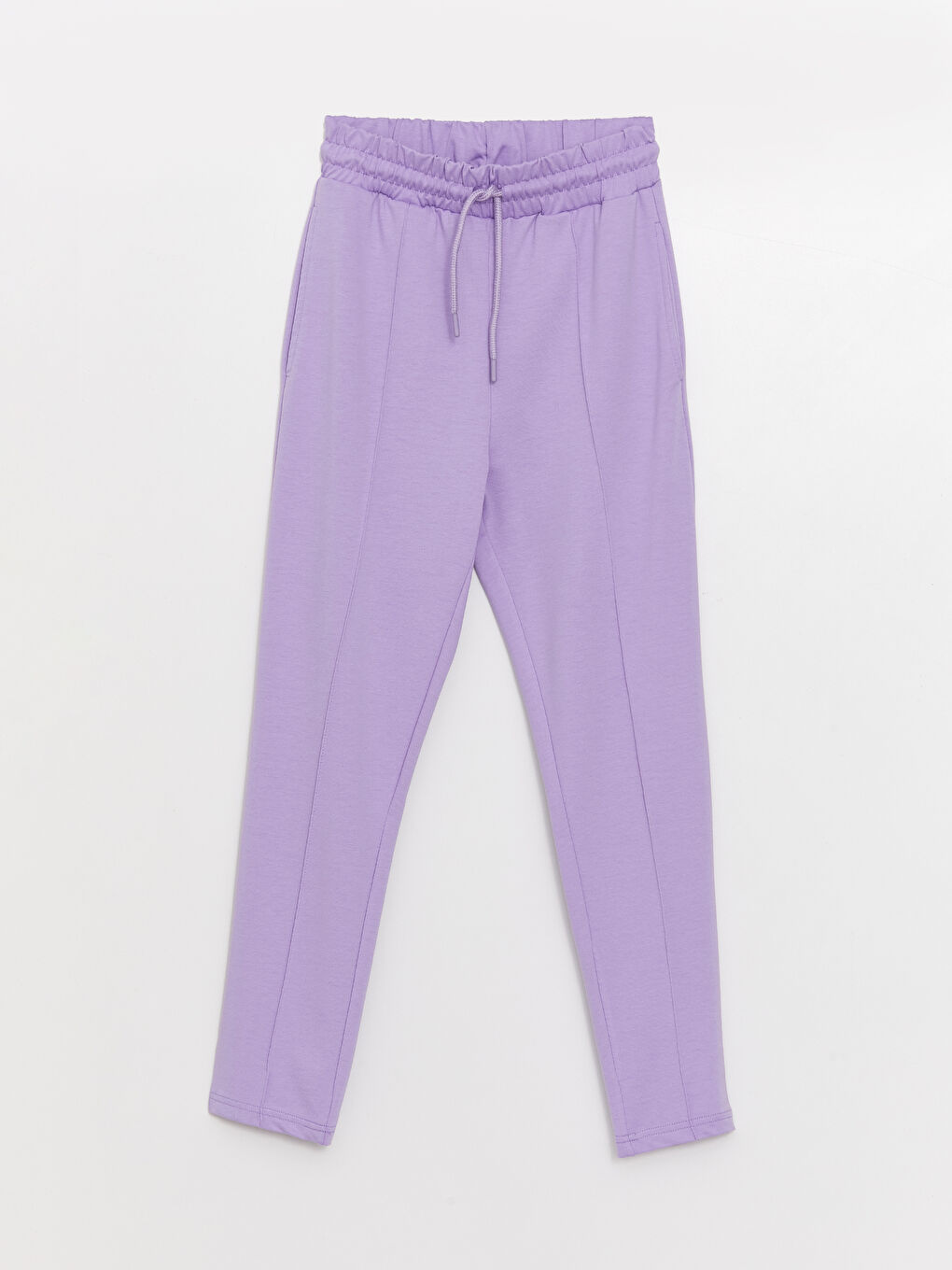 Lila Kadın Beli Lastikli Düz Eşofman Altı-5