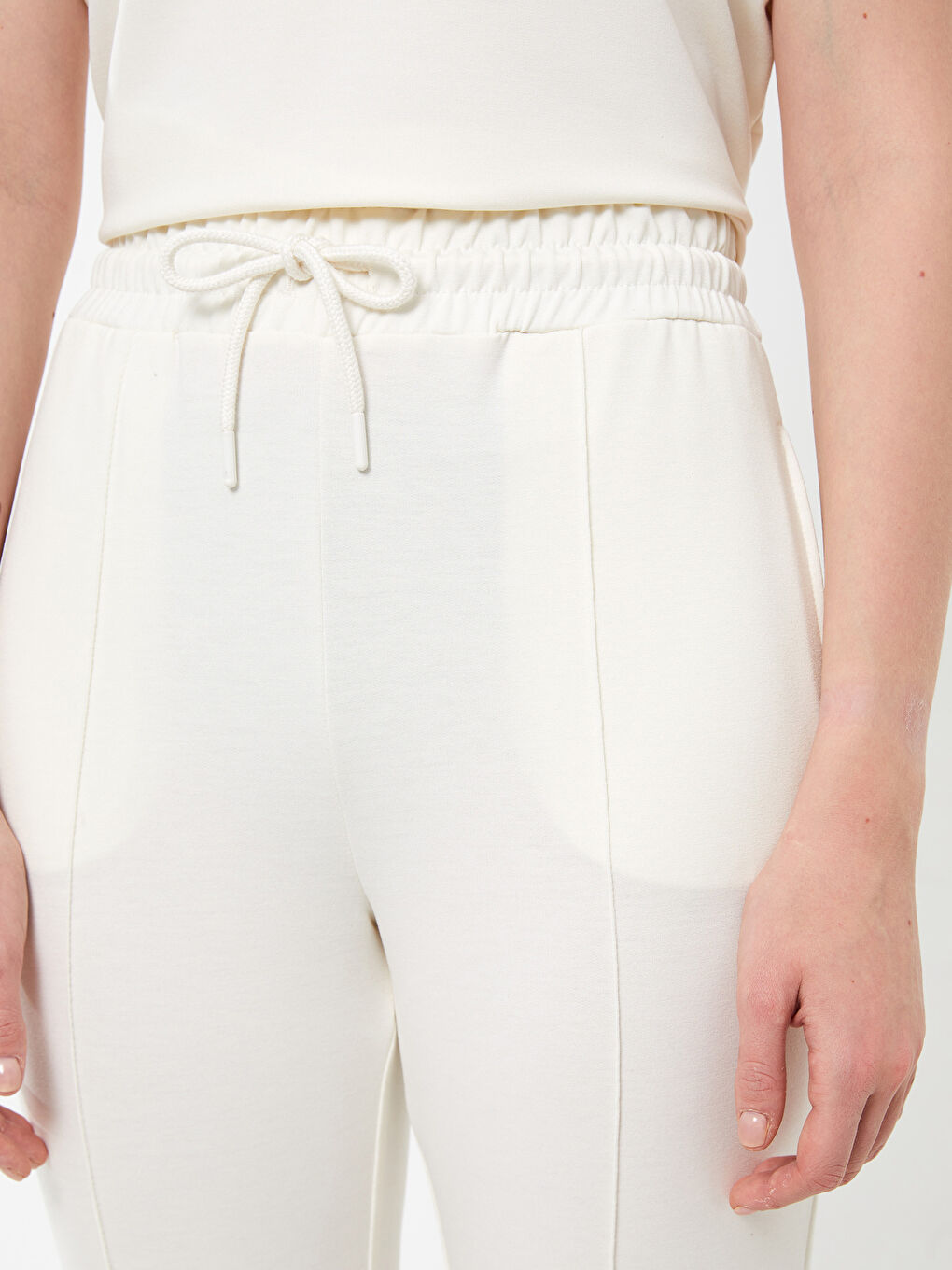 Women's Elasticated Waist Plain Sweatpants -S3G545Z8-FDJ